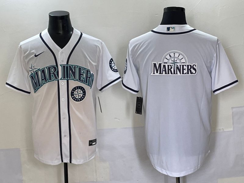 Men 2025 Seattle Mariners Blank White Game Nike MLB Jersey style 15